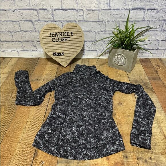 Lululemon Outrun the Elements 1/2 Zip in Misted Jacquard Black White - Picture 10 of 15